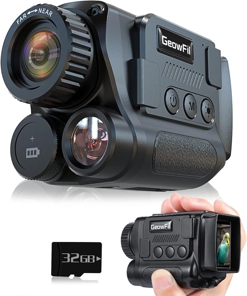 GeowFiiTech منظار الرؤية الليلية، نظارات رؤية ليلية رقمية 4K بالأشعة تحت الحمراء مع 850 نانومتر، 40 متر صورة وفيديو 4K، مدى 984 قدم، زوم 8X، بطارية قابلة للشحن، بطاقة 32 جيجابايت للصيد والتخييم والمغامرة - Image 1